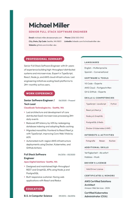 Resume Template Creative Blocks