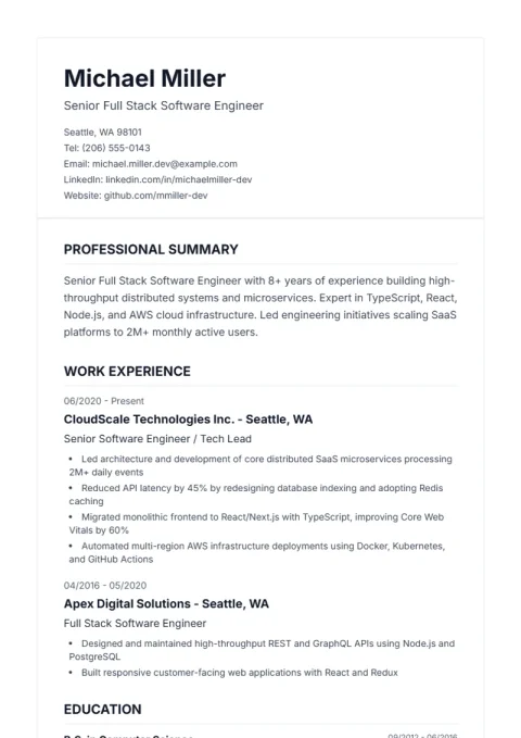 Resume Template De Classic