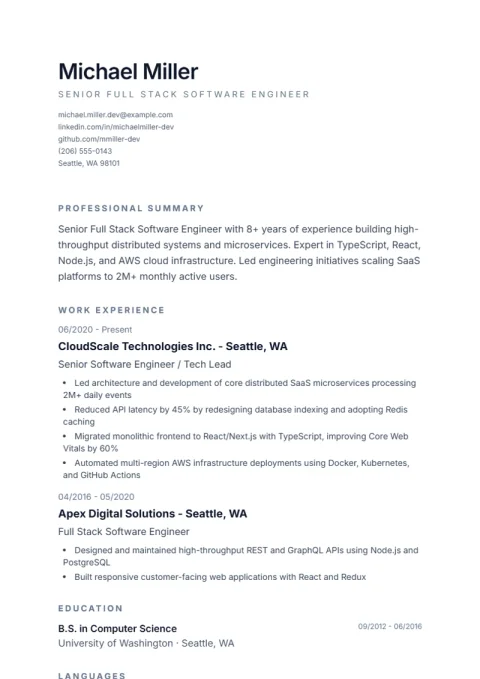 Resume Template De Minimal