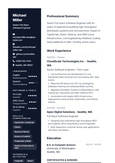 Resume Template De Modern