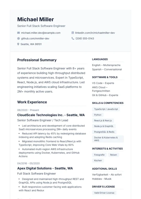Resume Template De Professional