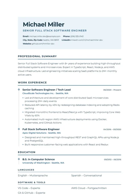 Resume Template European Timeline