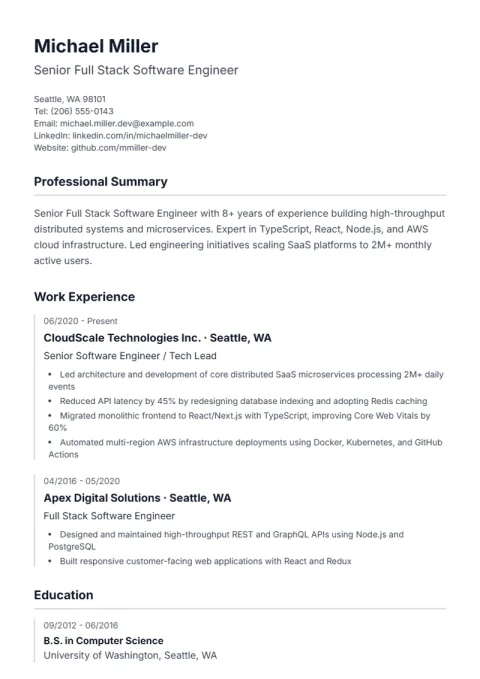 Resume Template Lebenslauf