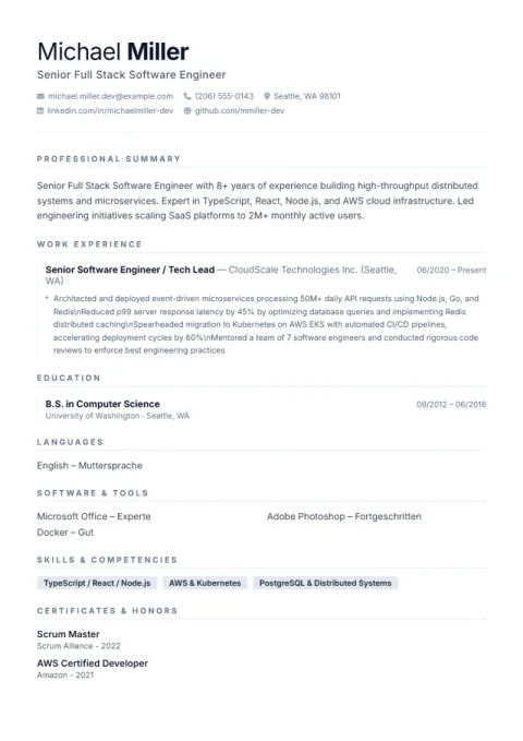 Resume Template Minimal