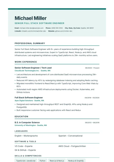 Resume Template Nordic Clean