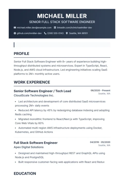 Resume Template Profplus