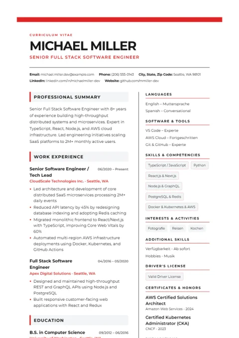 Resume Template Swiss Grid