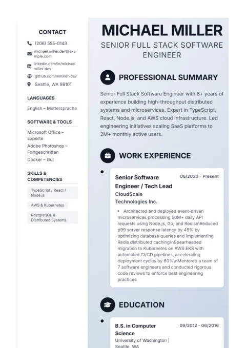 Resume Template Timeline