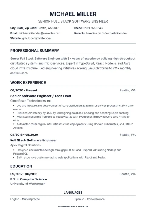 Resume Template Traditional