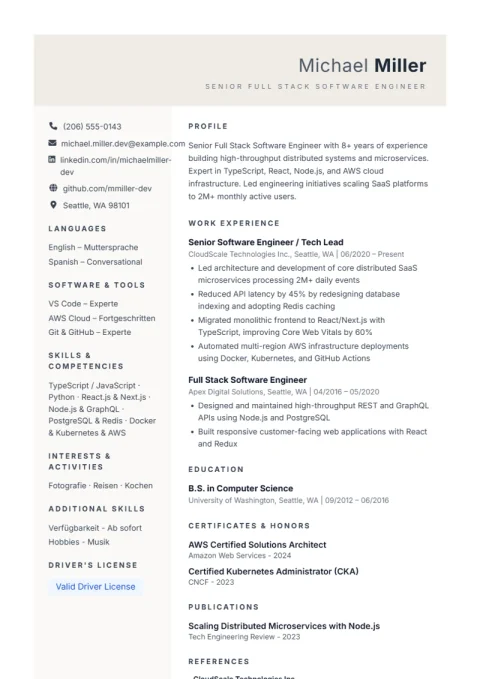 Resume Template Weber