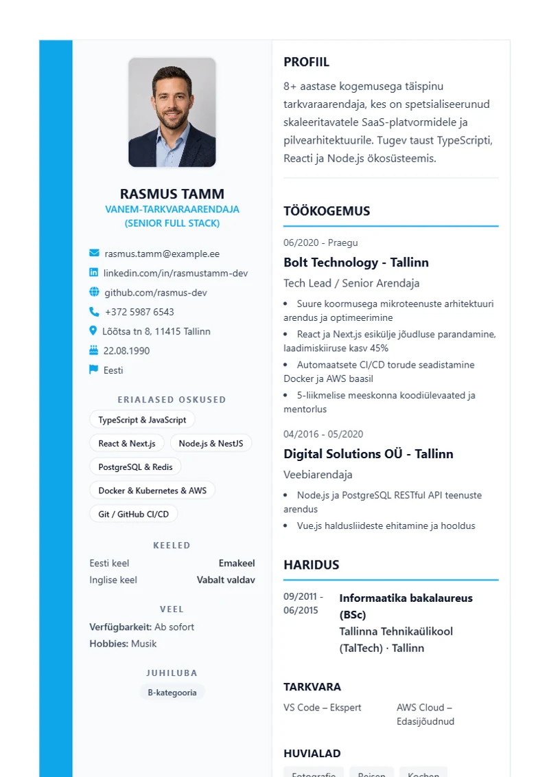 Lebenslauf Vorlage Sidebar Pro, Muster nach DIN 5008
