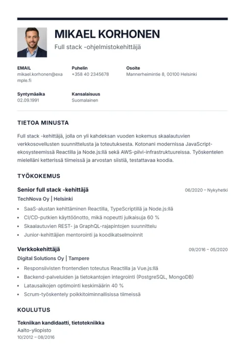 Lebenslauf-Vorlage Executive