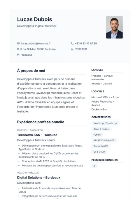 Lebenslauf-Vorlage De Professional