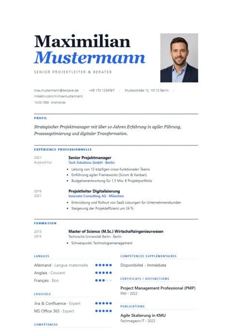 Modèle de CV Milano Editorial
