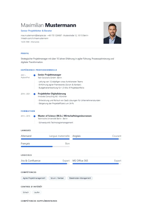 Modèle de CV Oslo Timeline