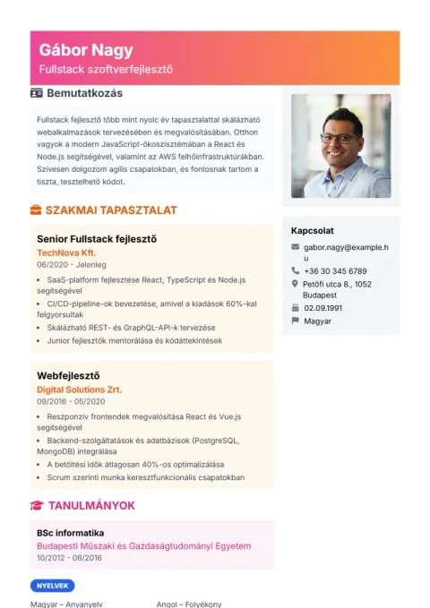 Lebenslauf-Vorlage Creative