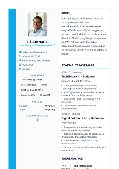 Lebenslauf-Vorlage Sidebar Pro