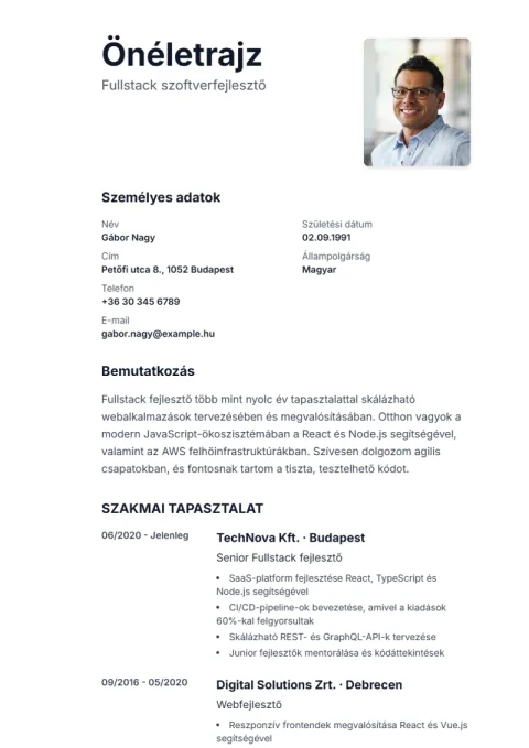 Lebenslauf-Vorlage Sidebar