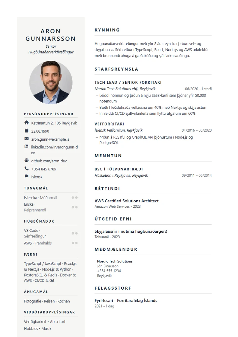 Lebenslauf Vorlage Prestige, Muster nach DIN 5008