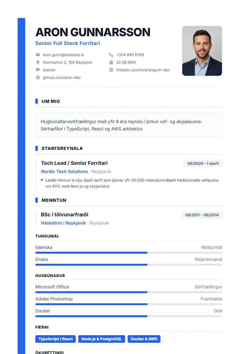Lebenslauf Vorlage Sidebar, Muster nach DIN 5008