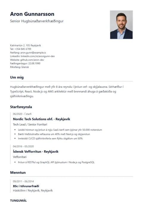 Vorlage Lebenslauf