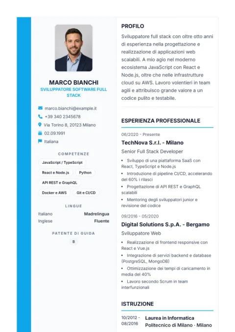 Lebenslauf-Vorlage Sidebar Pro