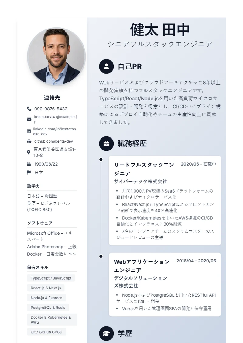 履歴書テンプレート Timeline