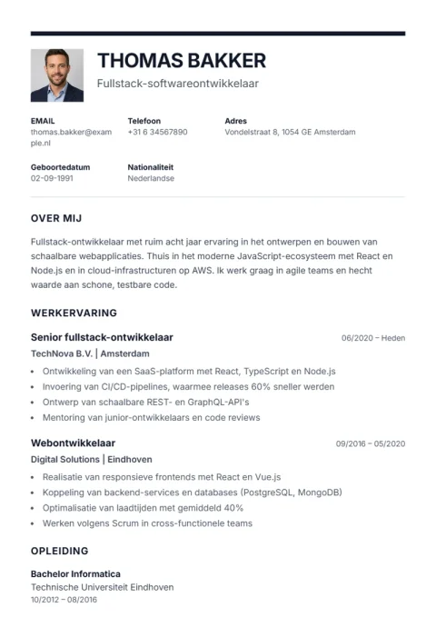 Lebenslauf-Vorlage Executive