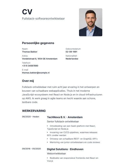 Lebenslauf-Vorlage Sidebar