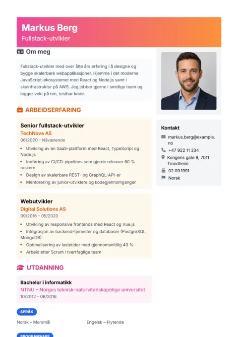 Lebenslauf-Vorlage Creative