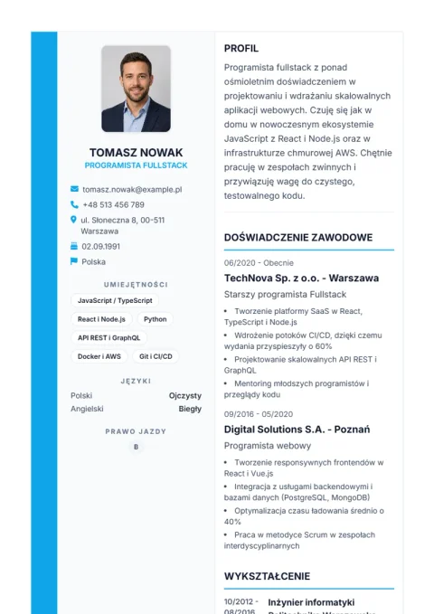 Lebenslauf-Vorlage Sidebar Pro