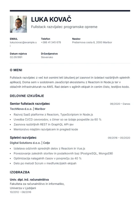 Lebenslauf-Vorlage Executive