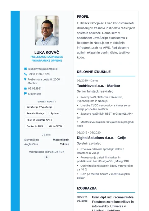 Lebenslauf-Vorlage Sidebar Pro