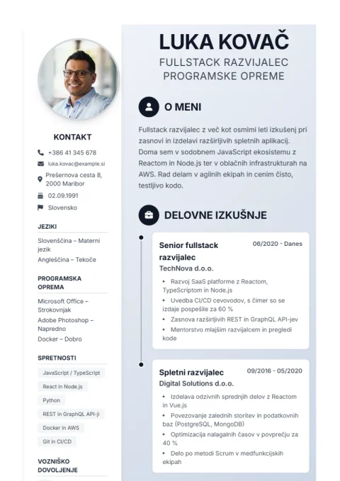 Lebenslauf-Vorlage Timeline
