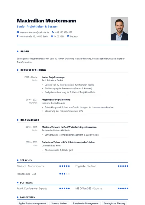 CV Template Amsterdam Linear