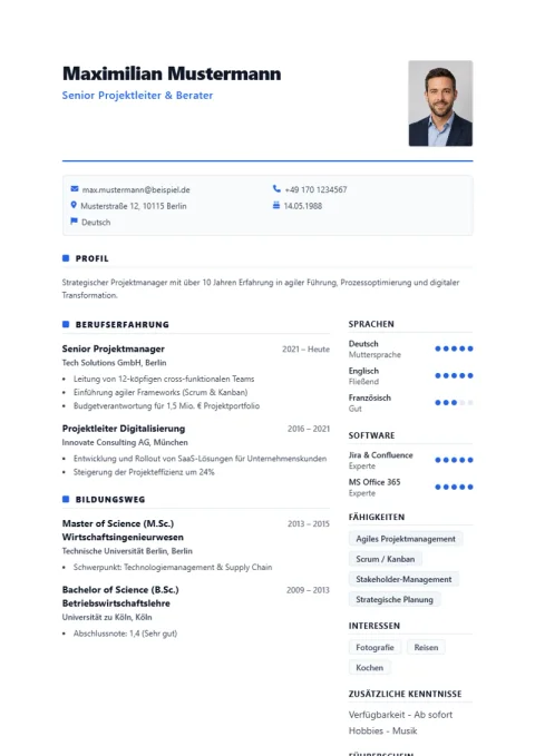 CV Template Berlin Clean