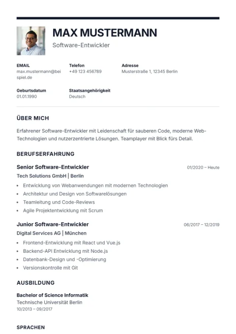 Lebenslauf-Vorlage Executive