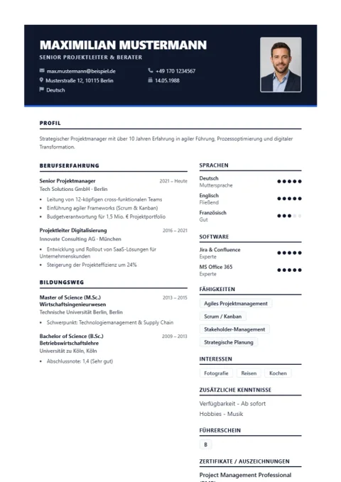 CV Template Frankfurt Finance