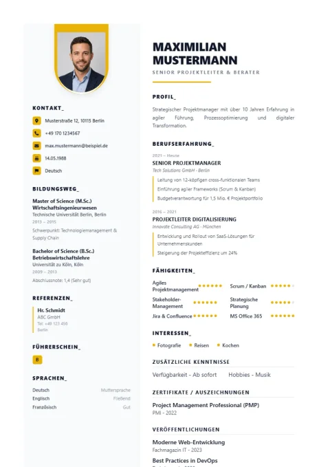 CV Template Stockholm Pure
