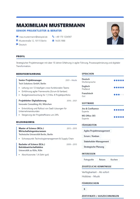 CV Template Zurich Corporate